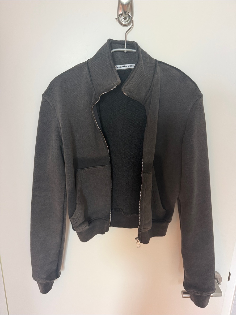 Alexander Wang Black Zip-Up Bomber Jacket